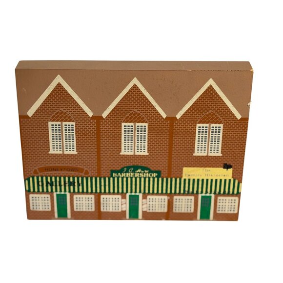 VTG Cat’s Meow 1993 Barbershop & Gallery Series XI Wooden Village Shelf Sitter - Picture 1 of 7